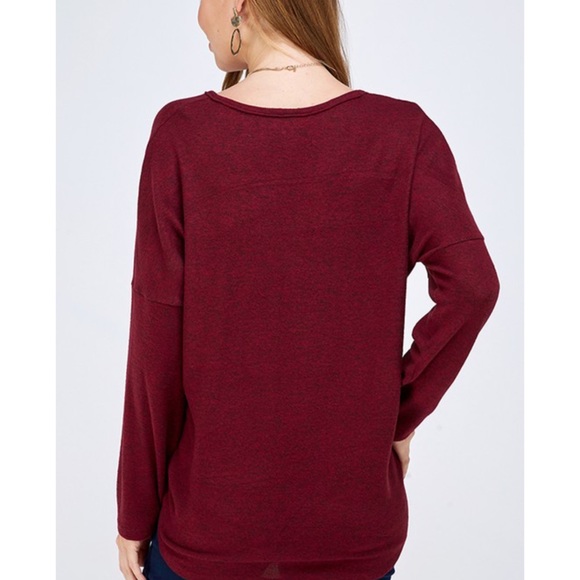 Burgundy Hacci Brush Top - Picture 3 of 3